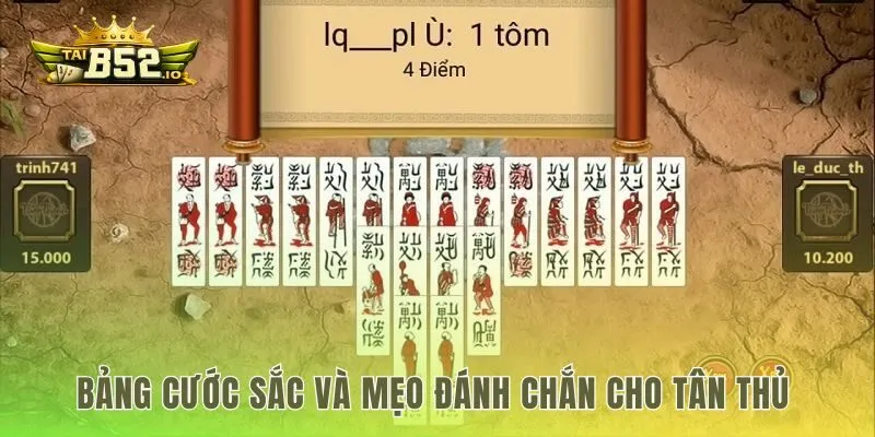 Bảng Cước sắc quyết định điểm số khi kết thúc ván 